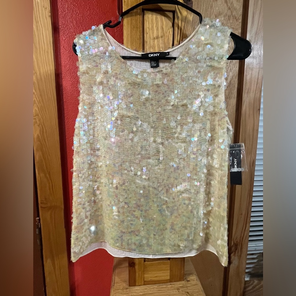 DKNY Sequin Sleeveless Top NWT
